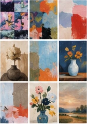 Instagram grid of paintings